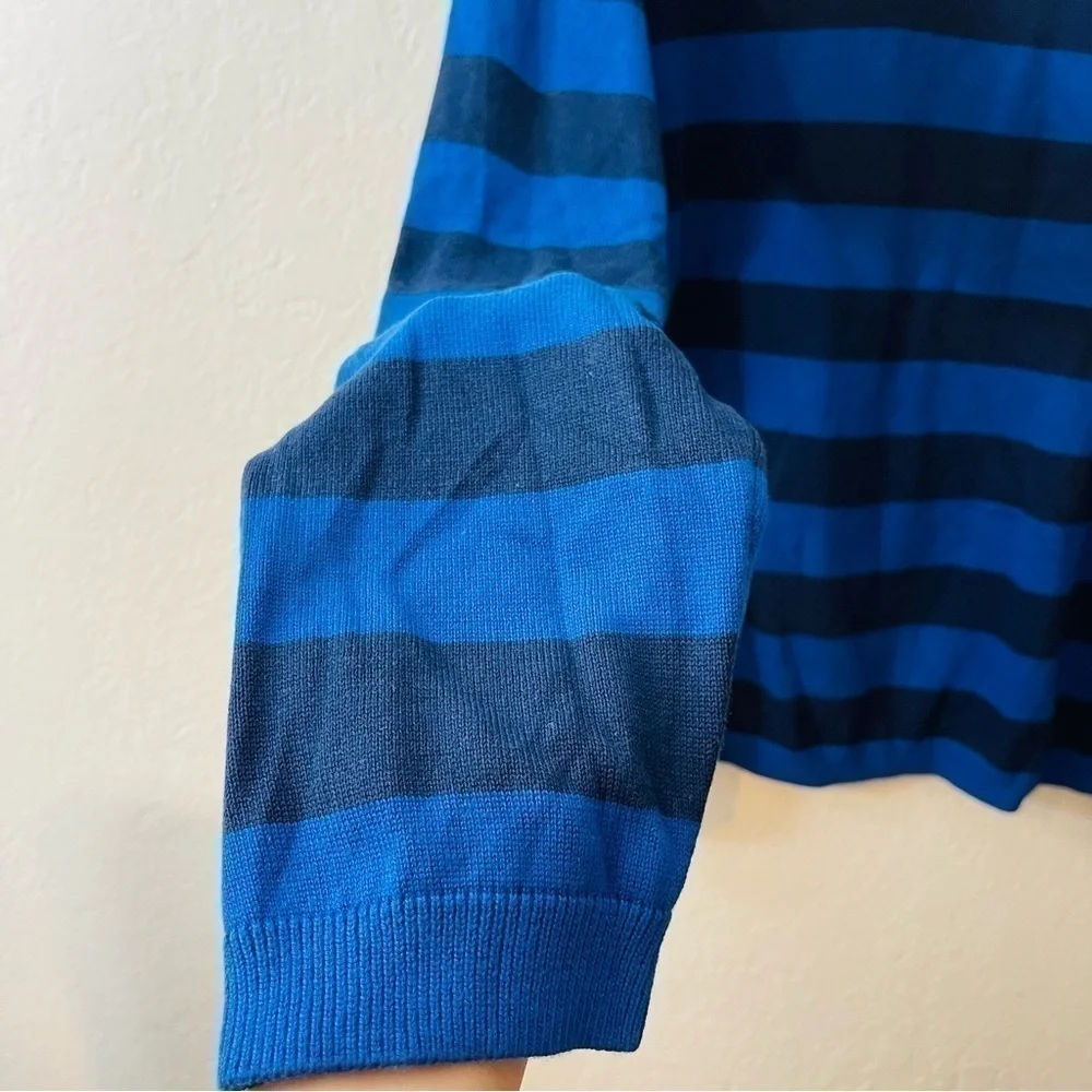 Calvin Klein V-Neck Acrylic Blend Striped Sweater Size XXL Blue/Black